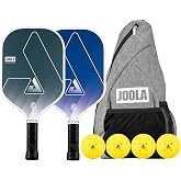 JOOLA Seneca Onset Pickleball Paddles Set of 2 - Includes: 2 Pickleball Paddles, 4 Balls &amp; Sling Bag - Lightweight USAPA Approved Sand Blasted Surface Paddle for Increased Spin, NFC Chip Enabled