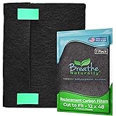 Breathe Naturally Universal Cut To Fit Activated Carbon Air Filter - Replacement Charcoal Air Filters - Carbon Filter Sheet for Air Purifier, Vent Filters & More - Made in USA (Pack of 1, 12x48)