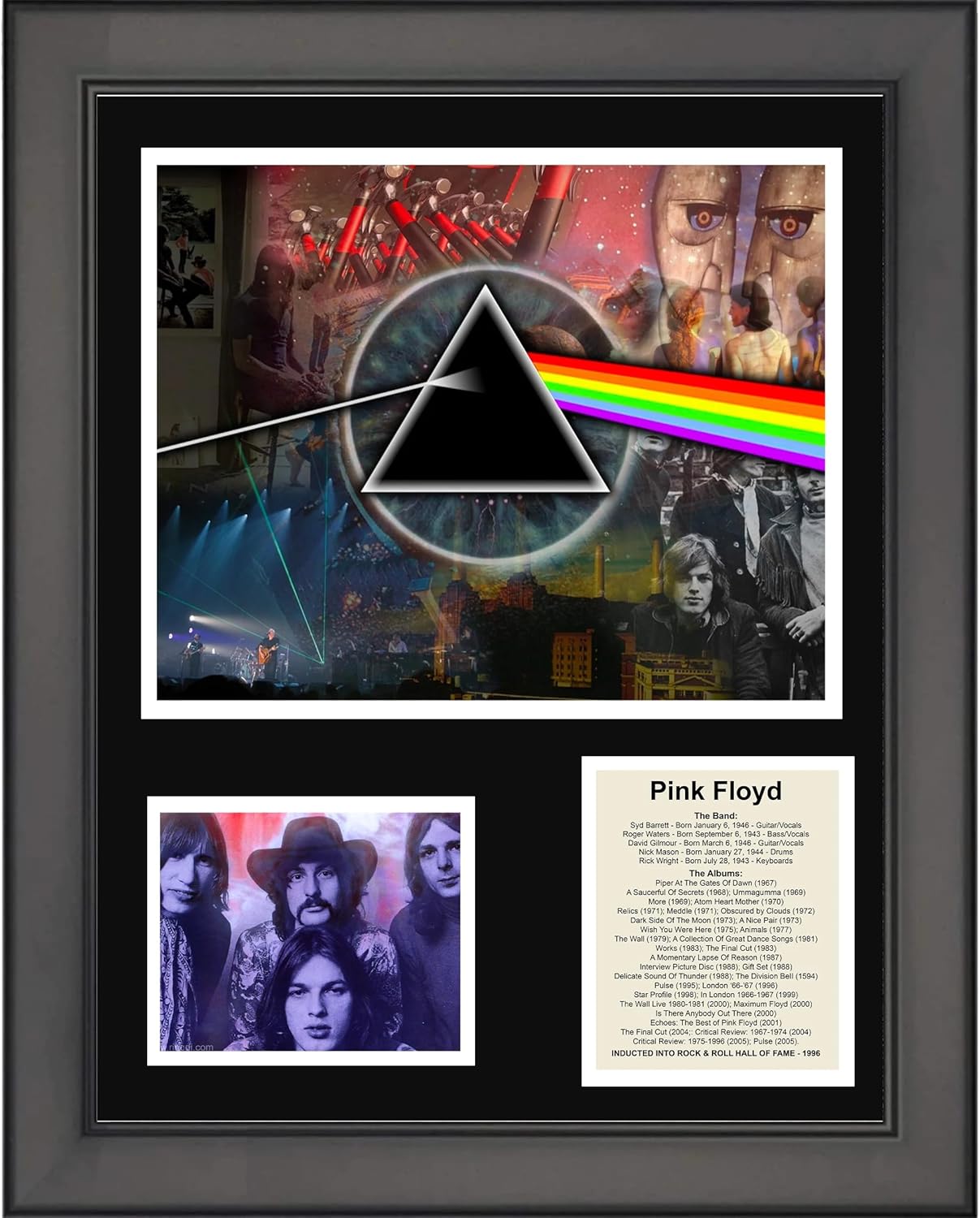 Photographs - Framed Pink Floyd Band Discography Rock & Roll Hall of Fame 12