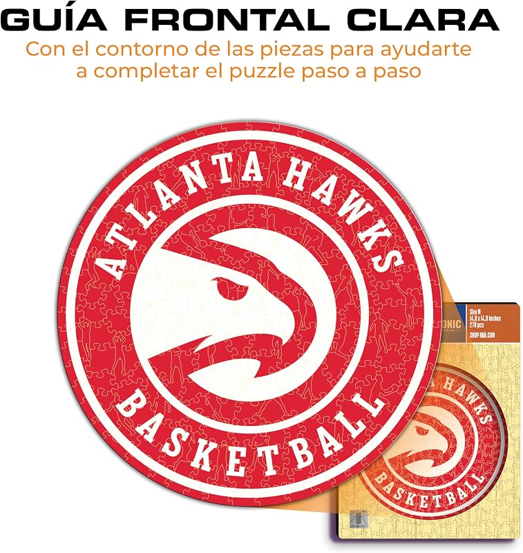 - Atlanta Hawks, Logo, Puzzle de Madera con Licencia Oficial de la NBA, 100% Sostenible, Talla S, 150 Piezas — foto 4 de 4