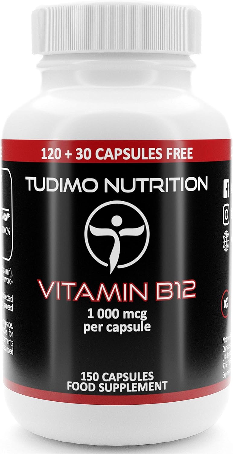 Vitamin B12 1000 mcg Vegan Capsules 150 pcs (5 Month Supply) of Rapidly Disintegrating