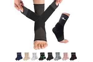 ABIRAM Ankle Brace for Women & Men, Ankle Compression Sleeve with Wrap, Foot Support Sleeve, Ankle Support for Sprained Ankle, Plantar Fasciitis Relief Socks, Achilles Tendonitis, Sports, L