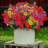 Cherica 12 Pcs Artificial Flowers for Outdoors, Fake Outdoor Plastic Flowers for Outdoors UV Resistant, Fake Plants Artificial Plants Outdoor Plastic Plants, Silk Faux Spring Flowers for Outside