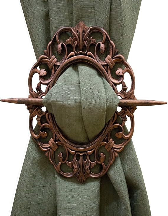 Window Treatment Bronze 2 Decorative Curtain Holdbacks