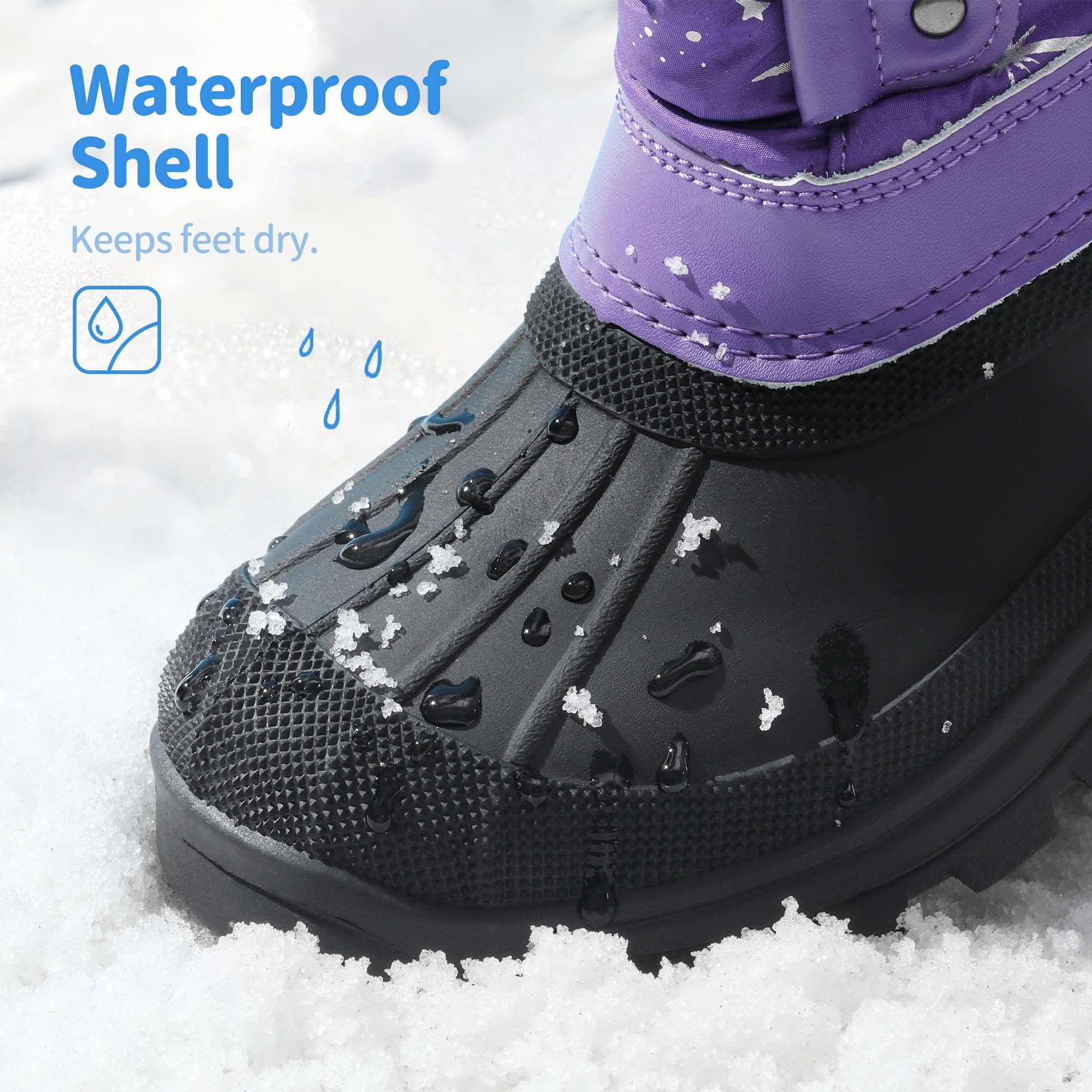 DREAM PAIRS Boys Girls Snow Boots Water-Resistant Outdoor Warm Cozy Anti-Slip Mid Calf Faux Fur Lining Insulated Winter Shoes for Little/Big Kids