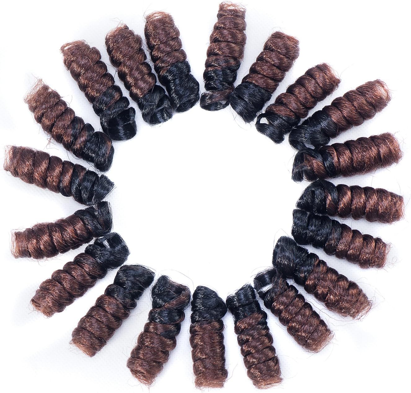 5Packs/lot 10Inch Synthetic Saniya Curl Crochet Hair Extensions Small Curly 20Roots/pack Spiral Crochet Braids Hair (#T1B/30)