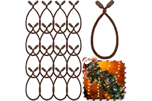 Zhengmy 16 Pcs 25 Inches Christmas Velvet Garland Ties Christmas Decorative Twist Ties for Banister Stairway Railing Reusable Flexible Twist for Xmas Home Decor Holiday Craft Wrapping(Brown)
