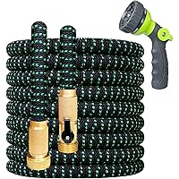 360Gadget Expandable and Flexible Garden Hose 25 ft Water Hose with 3/4" Brass Fittings and 8 Function Sprayer Nozzle…
