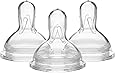 Medela 3 Piece Wide Base Slow Flow Nipple, 0-4 Months