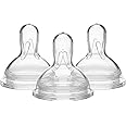 Medela Slow Flow Bottle Nipples with Wide Base, 3 Pack, Baby Newborns Age 0-4 Months, Compatible with All Medela Breast Milk 