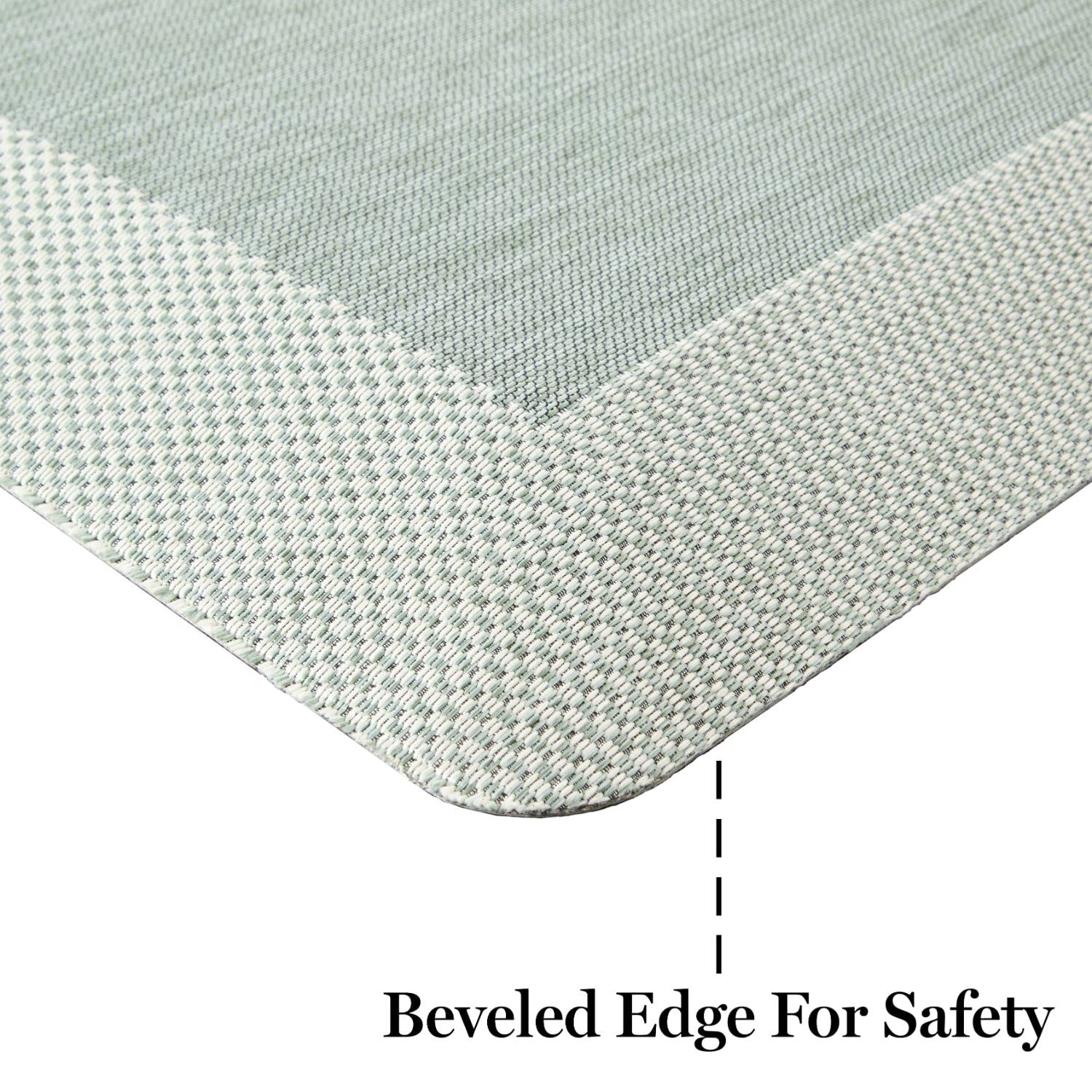 Martha Stewart Miles Modern Diamond Anti-Fatigue Air-Infused Kitchen Mat, Mint Green, 19.6