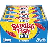 SWEDISH FISH Mini Soft &amp; Chewy Candy, Halloween Candy, 24 - 2 oz Bags | 2 oz Bags