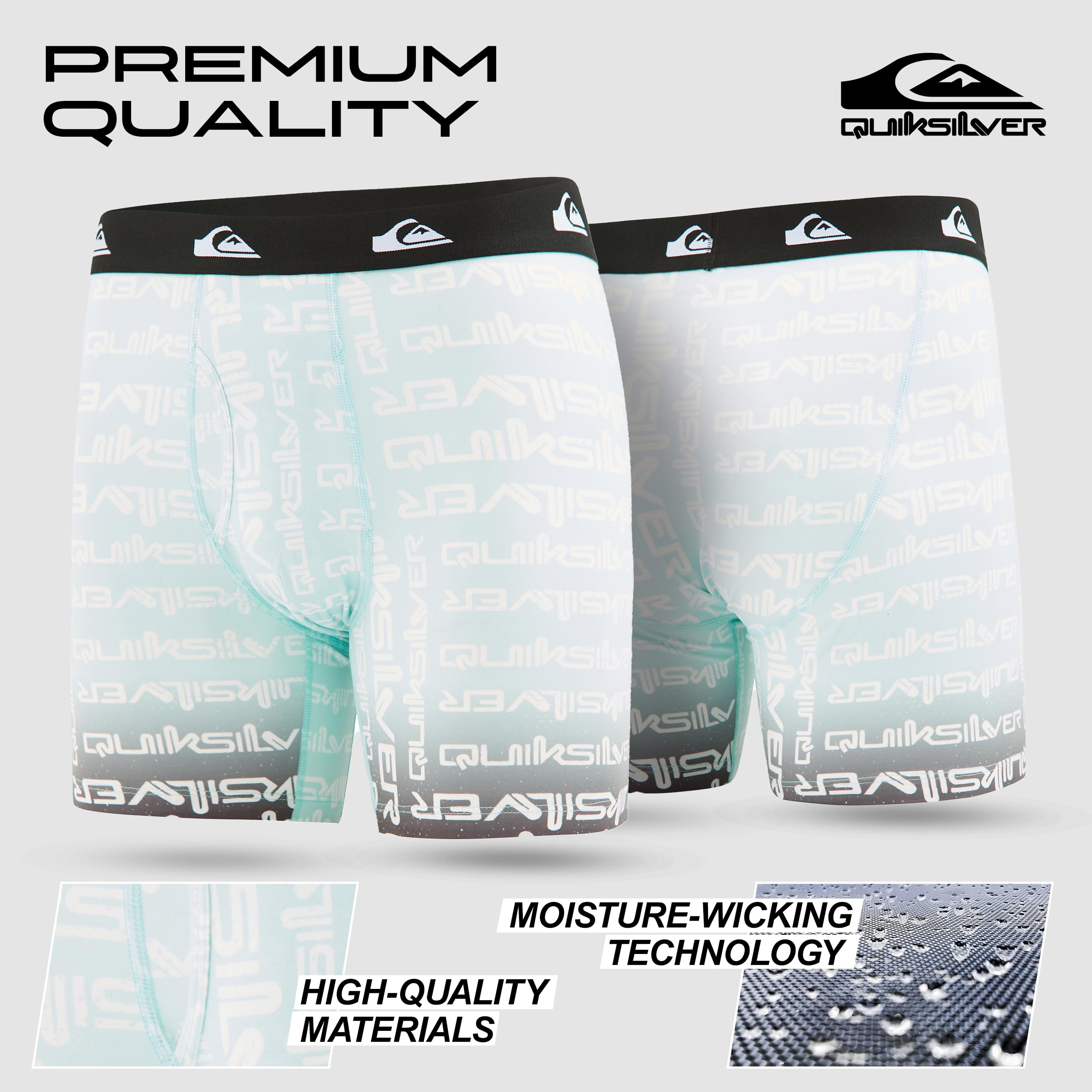 Quiksilver Mens Underwear 4 Pack Boxers for Men Supersoft Brushed Polyester Mens Boxer Briefs