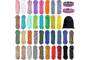 36 Colors Paracord Cord 550 Combo Kit, 10 Feet 4mm Parachute Cord 550 Paracord Bracelet Rope 7 Strands Nylon Rope Outdoor Sur
