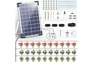 TRJZWA Solar Irrigation System 5W for Automatic Plants Watering,2024 Latest DIY Drip Irrigation Kit for Garden,Balcony,Greenhouse,Garden Watering System Supports 30 Potted Plants with 30 Meter Hose
