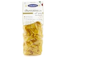 Giusto Sapore Classic Pappardelle All'Uovo Italian Egg Pasta Nest - 340g - Premium Bronze Drawn Durum Wheat Semolina Gourmet Pasta Noodles - Imported from Italy and Family Owned (Pappardella, 1 Pack)