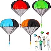 Yeeeasy Tangle-Free Parachute Toys for Kids Outdoor Flying Game, Boys 4Pcs | Rip-Stop Hand Throw Army Men Action Figures, 3 4 5 6 7 8 9 10 11 12 Year Old STEM Science Gift &amp; Stocking Stuffers