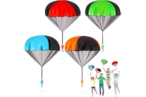 YEEEASY Stocking Stuffers Flying Parachute Toys, Christmas Gifts for Grandkids Kids Teens Boys & Girls, Outdoor Toy 3 4 5 6 7 8 9 10 11 12 13 Year Old, Birthday Thanksgiving Coolest Gift Idea for Child, 4Pcs
