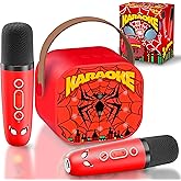 Mini Karaoke Machine for Boys Kids 3 4 5 6 7 8 Year Old Boy Birthday Gifts Toys for 4 5 6 7 8 10 Year Old Boys Birthday Party Favors with 2 Wireless Microphones