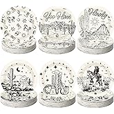 Funnymoom 60 Pcs 7 Inch Western Cowgirl Cowboy Baby Shower Paper Plates Wild West Rodeo Decorations Tableware Dessert Dinner Plates for Rodeo Bachelorette and Birthday Party Supplies