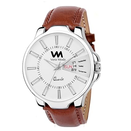 Vera Mode Mens Watch Formal Wear Modern Look White Dial Piece Claire Collection Quartz Analog