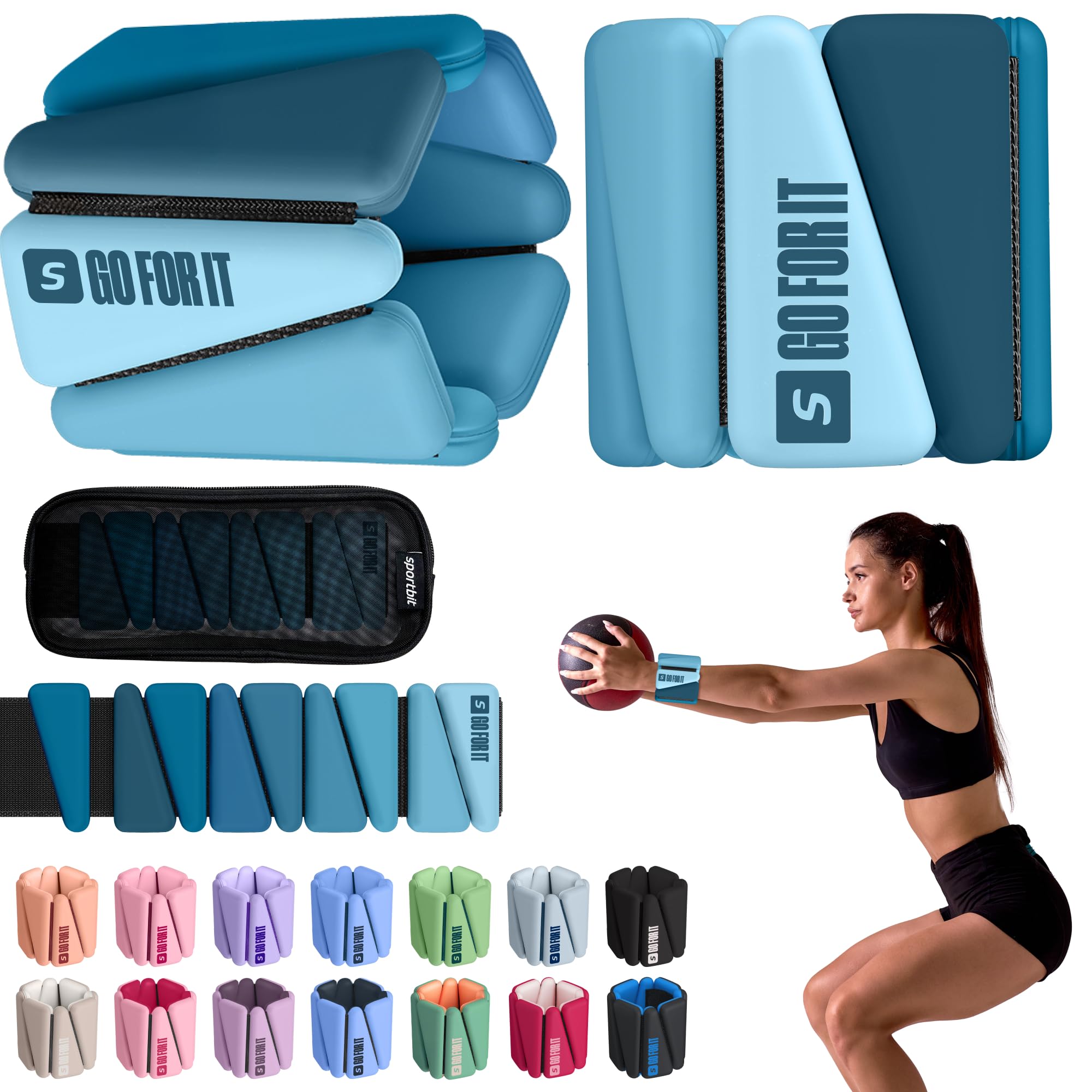 Photo 1 of Wrist Weights, Ankle Weights for Women – Set of 2 (1LB Each) by Sportbit, Adjustable Weighted Bracelets for Home Gym, Running, Yoga, Exercise and Strength Training