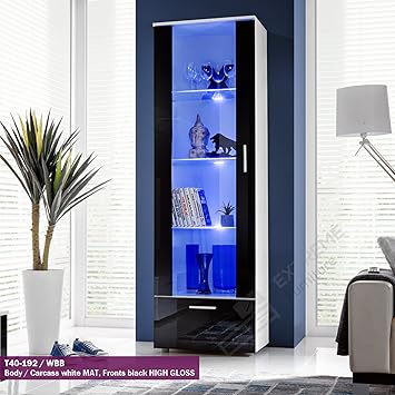 Tall Display Cabinet Modern Design Front Transparent Glass T40