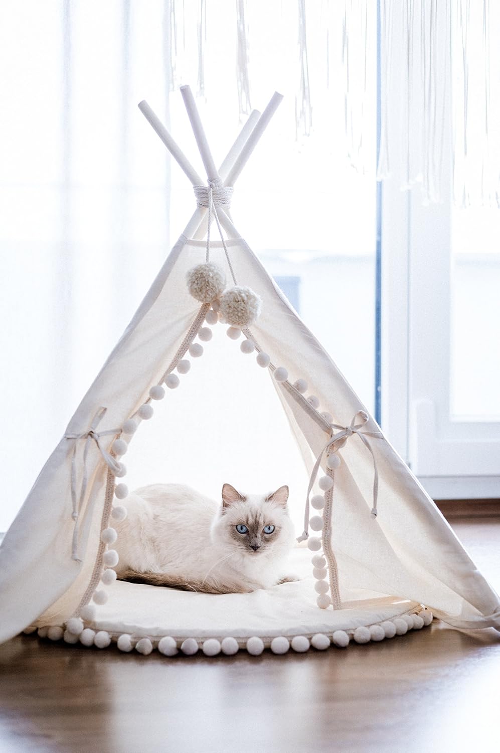 MINICAMP Dog House Indoor Den, Cozy Dog Tent Bed, Stylish Pet & Cat Teepee Cave, Cute Puppy Igloo for Small and Large Dogs - Image 5
