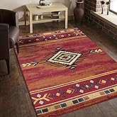 Conrad Trading Yellowstone Area Rug, Southwest Red,5 ft. 3 in. x 7 ft. 3 in., SLY4002