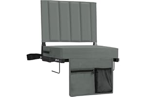 Halituny Stadium Seat for Bleachers with Back Support, Portable Bleacher Seat with Wide Comfy Padded Cushion, Metal Hook, Folding Stadium Chair with Shoulder Strap, Carry Handle, Cup Holder