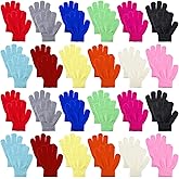 SATINIOR 24 Pairs Winter Magic Knit Gloves Full Finger Knitted Gloves for Kids Boys Girls (Multicolor)
