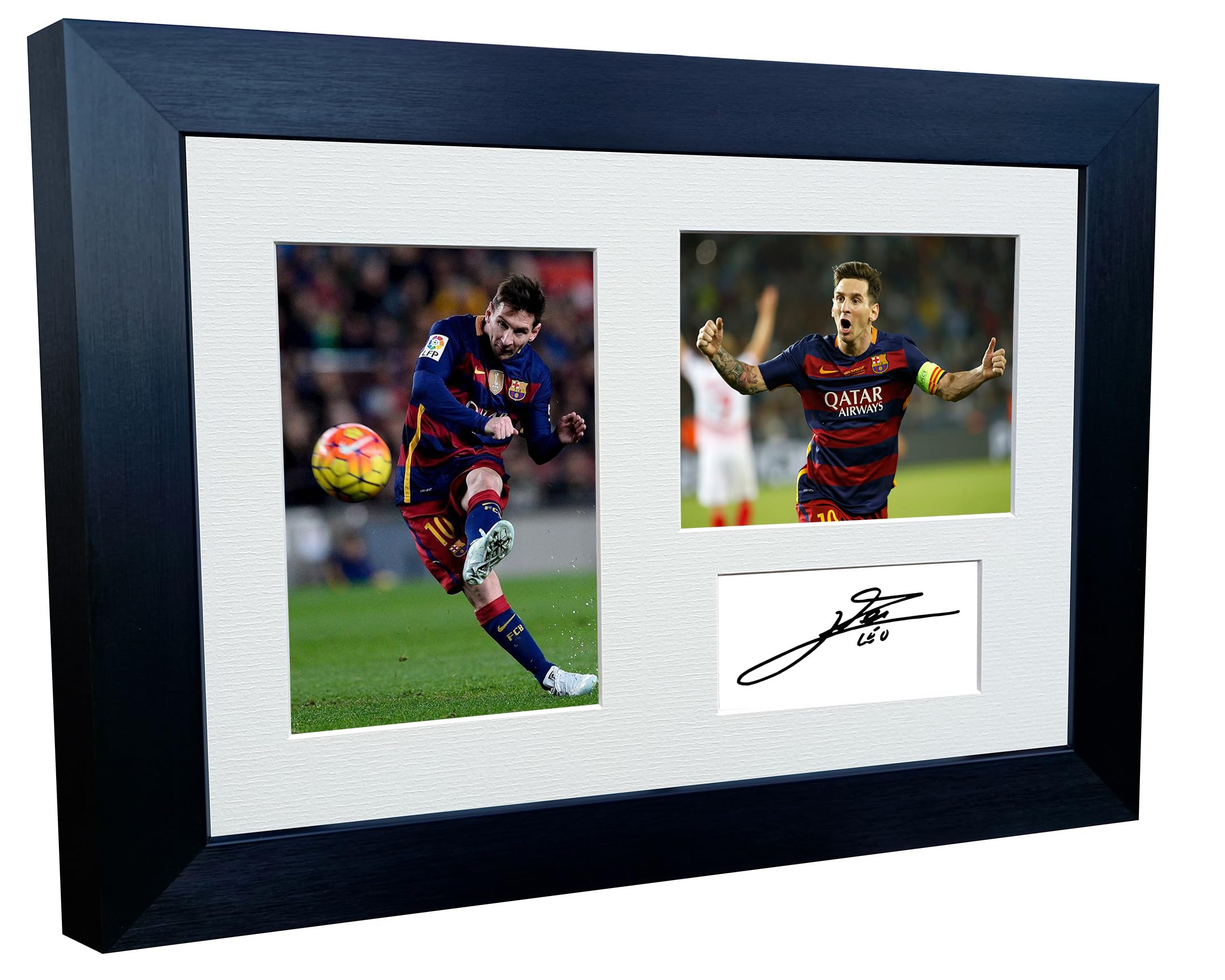 12x8 A4 Lionel Messi Argentina Barcelona Autographed Autograph Signed Signature Photograph Photo Picture Frame Football Soccer Poster Gift Triple