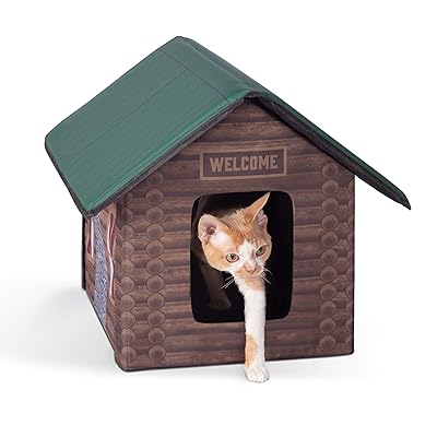 K&H Outdoor Kitty House Log Cabin Design, Heated Jamaica Ubuy
