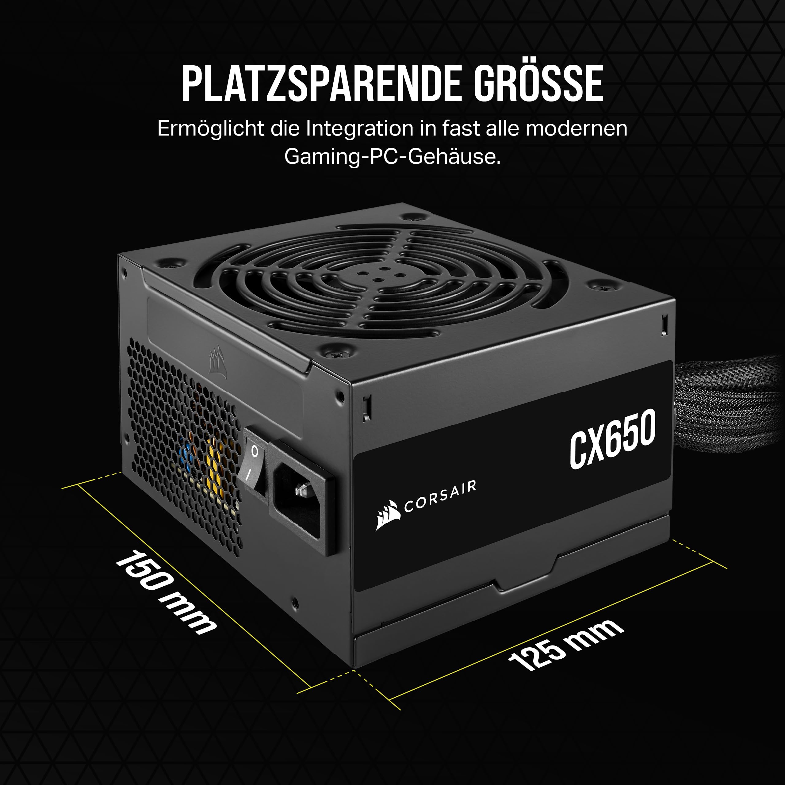 CORSAIR CX650 ATX 650W Netzteil - 80 Plus Bronze Zertifiziert - Geräuscharm - Ummantelte Kabel - Nicht Modular - EU - Schwarz 5