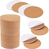 60 Pcs Self Adhesive Cork for Coasters 4" Cork Rounds Plant Coasters for Coaster Cups Pans Dishes Wall Decor Tables Chairs DIY Crafts