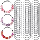 60pcs Elastic Charm Bracelet Chain Stainless Steel Cable Wire Twisted Cuff Bangle Bracelet Snake Charm Bracelets Expandable Silver Snake Bracelets for Crafts DIY Women Jewelry Making Supplies Gifts