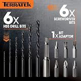 Terratek 18V Cordless Drill Driver 13Pc Electric Screwdriver Set Lithium-Ion view 5