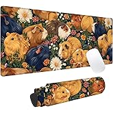 Guinea Pig Gaming Mouse Pad, Office Desk Mat, Anti-Slip Rubber Base Cool Aesthetic Mouse Pads for Computer Laptop Keyboard School Home Desktop Gamer Home Accessories Decor 31.5" x 11.8"