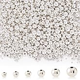 250pc 4mm Silver Filled Spacer Beads for Jewelry Making - Smooth Round Beads for Bracelets & Layered Necklaces