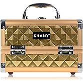 SHANY Chic Makeup Train Case Cosmetic Box Portable Makeup Case Cosmetics Beauty Organizer Jewelry storage with Locks, Multi trays Makeup Storage Box with Makeup Mirror - Golden House