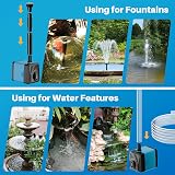 Biling 12W Solar Water Pump 450L/H with 4 Nozzles Filter Tubing view 4