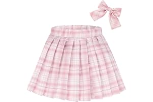 KEREDA Girls Pleated Mini Skirt High Waist Tennis School Uniform Skirts 4-14 Years