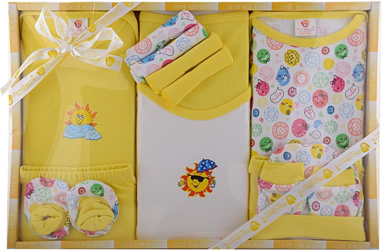 Mini Berry New Born Baby Gift Set in Yellow Color 13 PCs