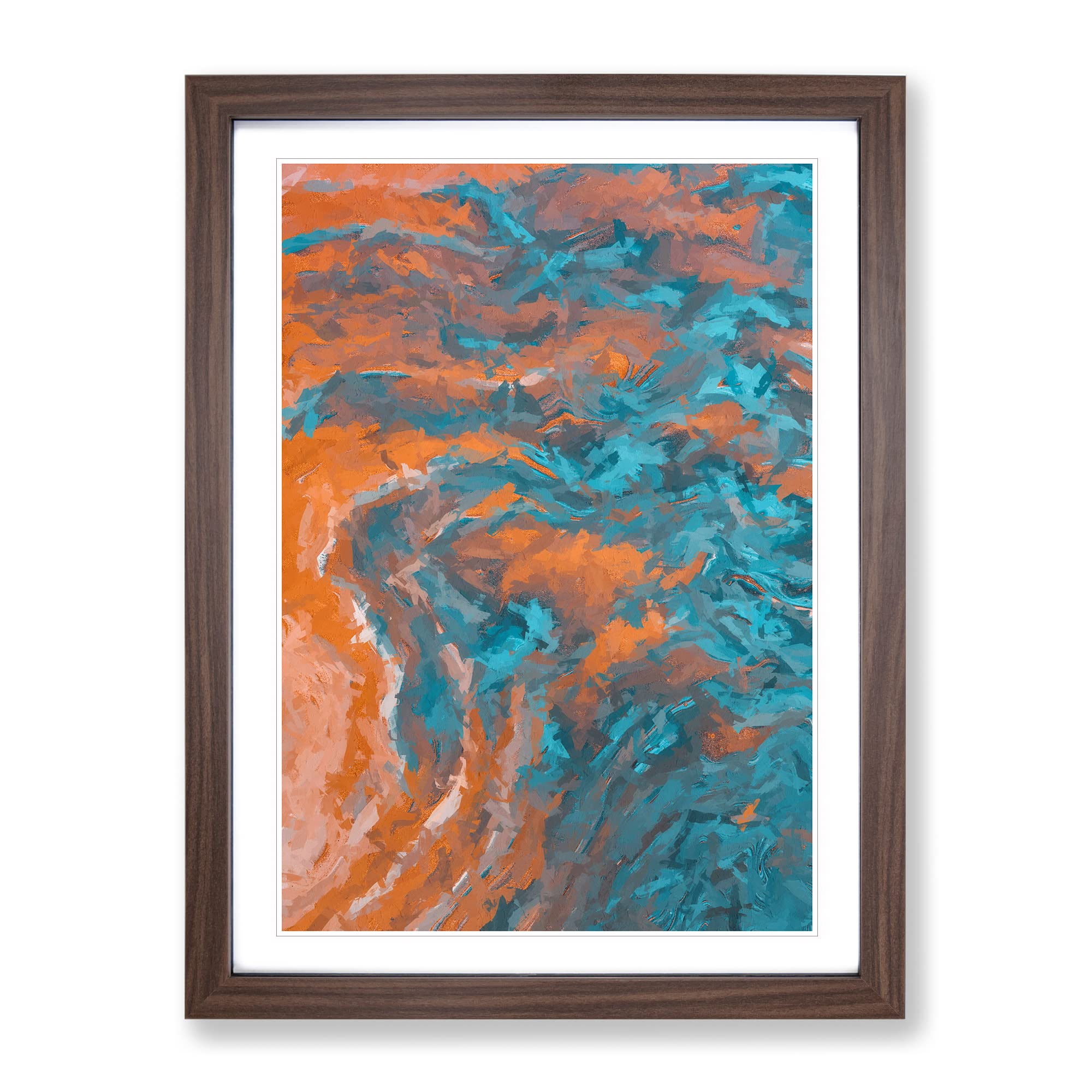 Invincible Abstract Framed Print | A4 Walnut Framed Wall Art | Ready to Hang | Abstract Fantasy Picture | Living Room Bedroom Lounge Office