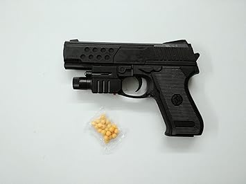 SMGIFT LASER GUN WITH BLUE LIGHT. THIS IS A 6MM PISTOL TOYS GUN 25 BULLET.