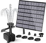 AMZtime Solar Fountain Pump 1.5W 6 Nozzles 2.7m Cable Bird Bath Pond
