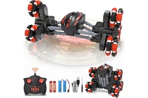 iappadore Remote Control Car, RC Transform Stunt Truck 360° Flips Rotating, Drift, 90° Upright Driving RC Stunt Car with Headlight All Terrain Toys for Ages 5-12 Kids Boys Girls Toy Gifts