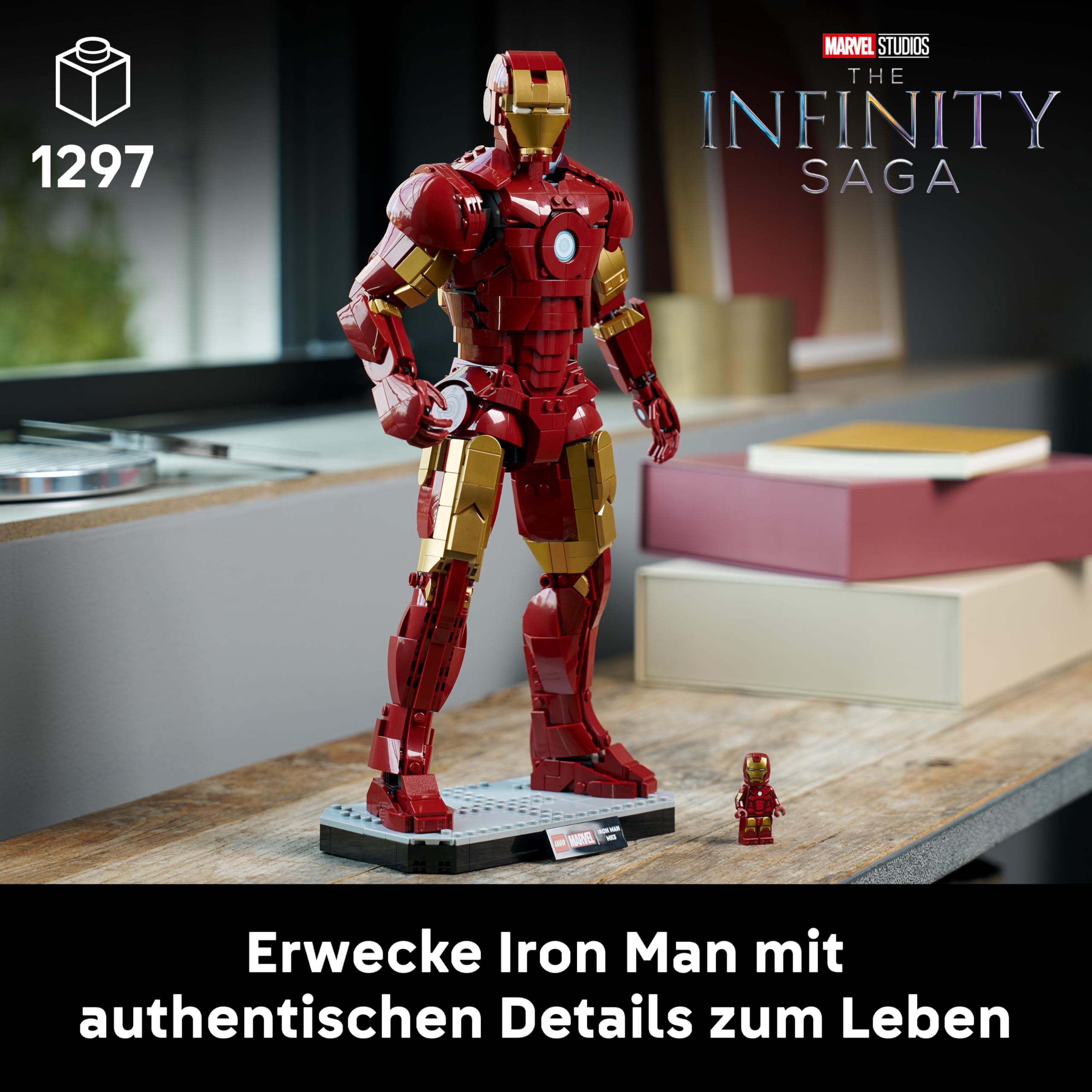 LEGO | Marvel Iron Man Mark 3 Sammleredition - Avengers Bauset für Erwachsene - Modellbau mit Minifigur, Ständer und Namensschild - Kreatives Geschenk für Männer, Frauen und Allen Fans - 76344 2