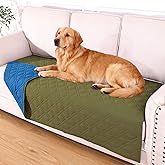 hyha Waterproof Dog Bed Blanket, Soft Pet Blankets, Waterproof Couch Cover for Dogs, Reversible Sofa Covers Washable for Furniture (40x80 Inch, Green/Navy Blue)