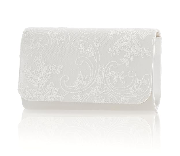 Brauttasche ivory - passend zu Rainbow Schuhen & färbbar (Spitze)
